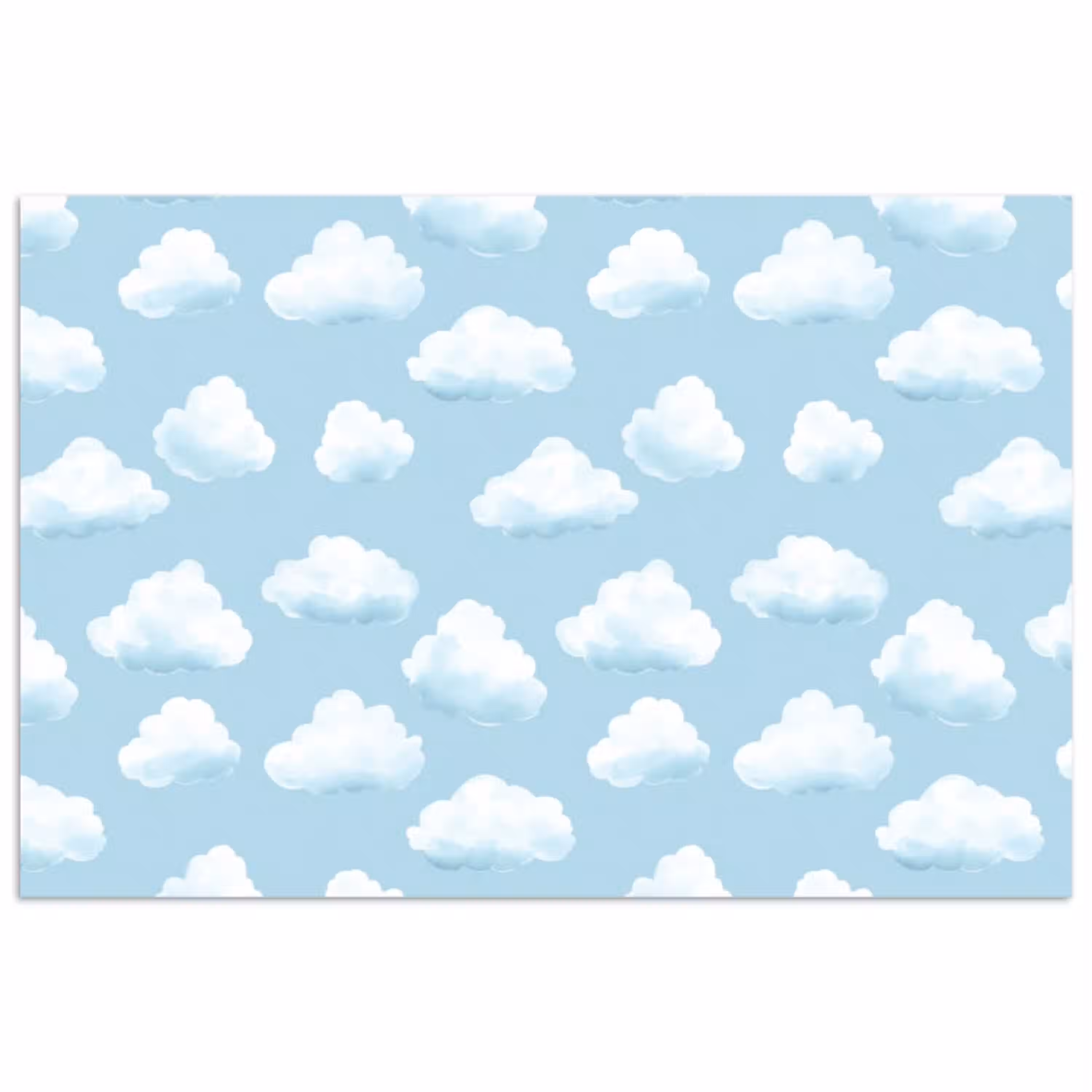 Wolken - Illustratie - Blauw poster papier klein 62 -3d