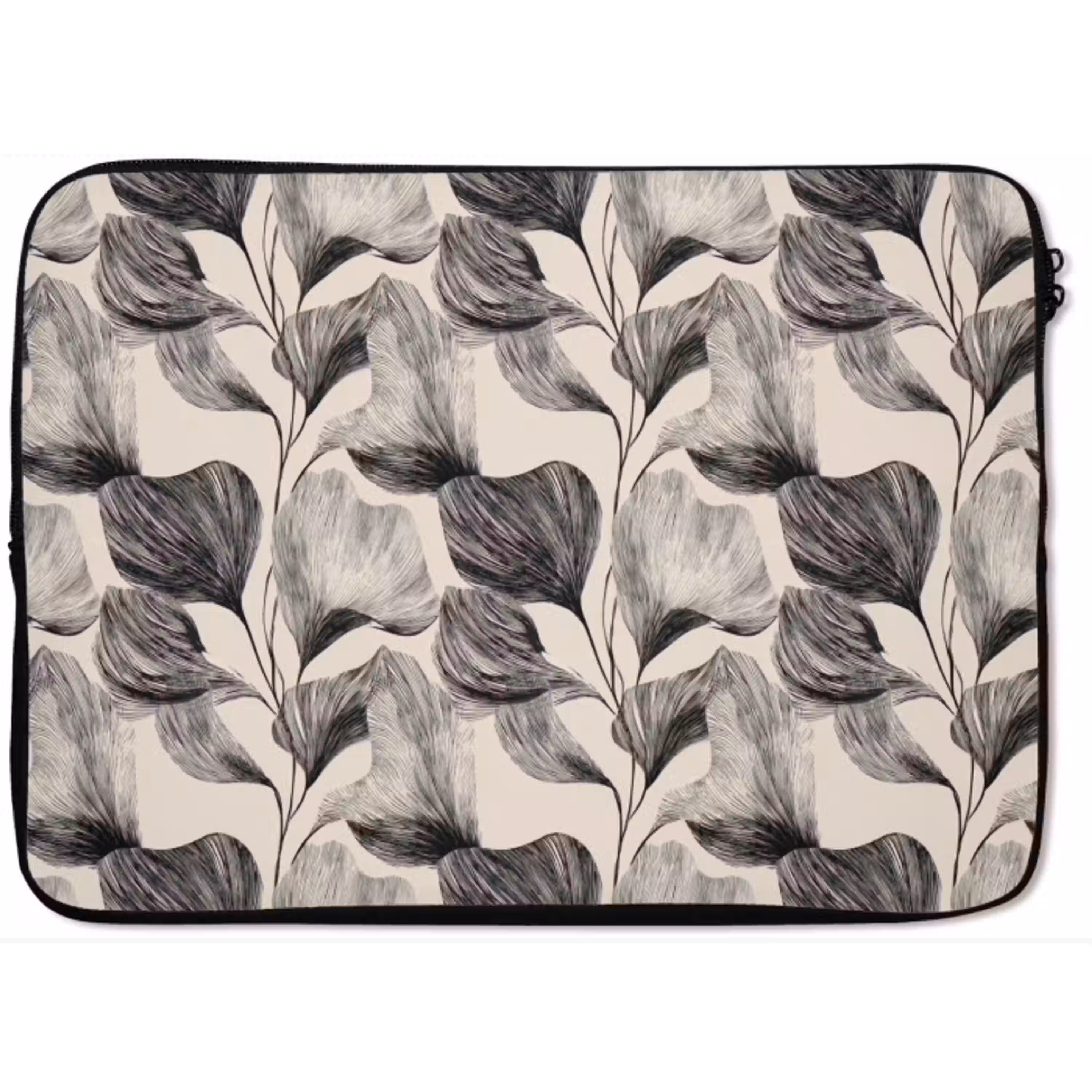 Botanisch - Bladeren - Zwart laptophoes neopreen klein 279 -zkaufland3dotto