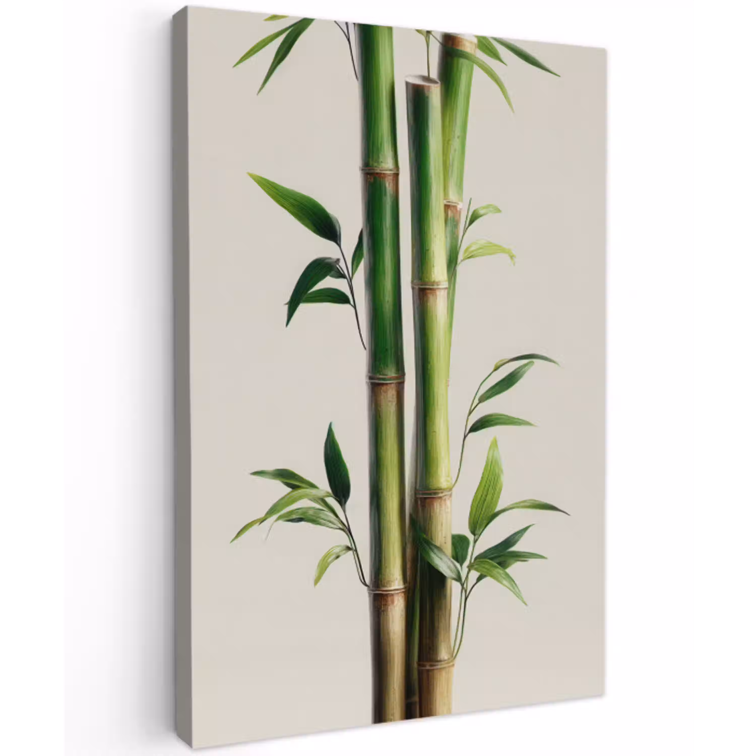 Bamboestengels - Sierlijk - Groen Tuinposter op houten frame 2 cm dik klein -3d