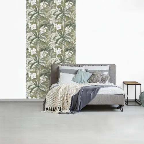 Botanisch - Bloemen - Groen fotobehang vinyl groot 64 -slaapkamer
