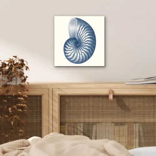 Blauw - Schelp - Spiraal aluminium wit klein -sfeer3