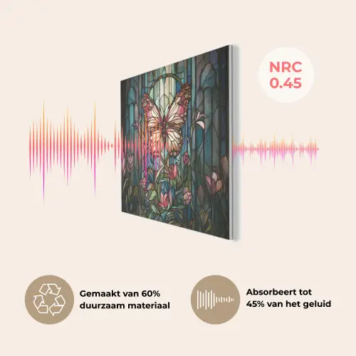 Vlinder - Roze - Bloemen - Bladeren PET vilt klein -USP_NL