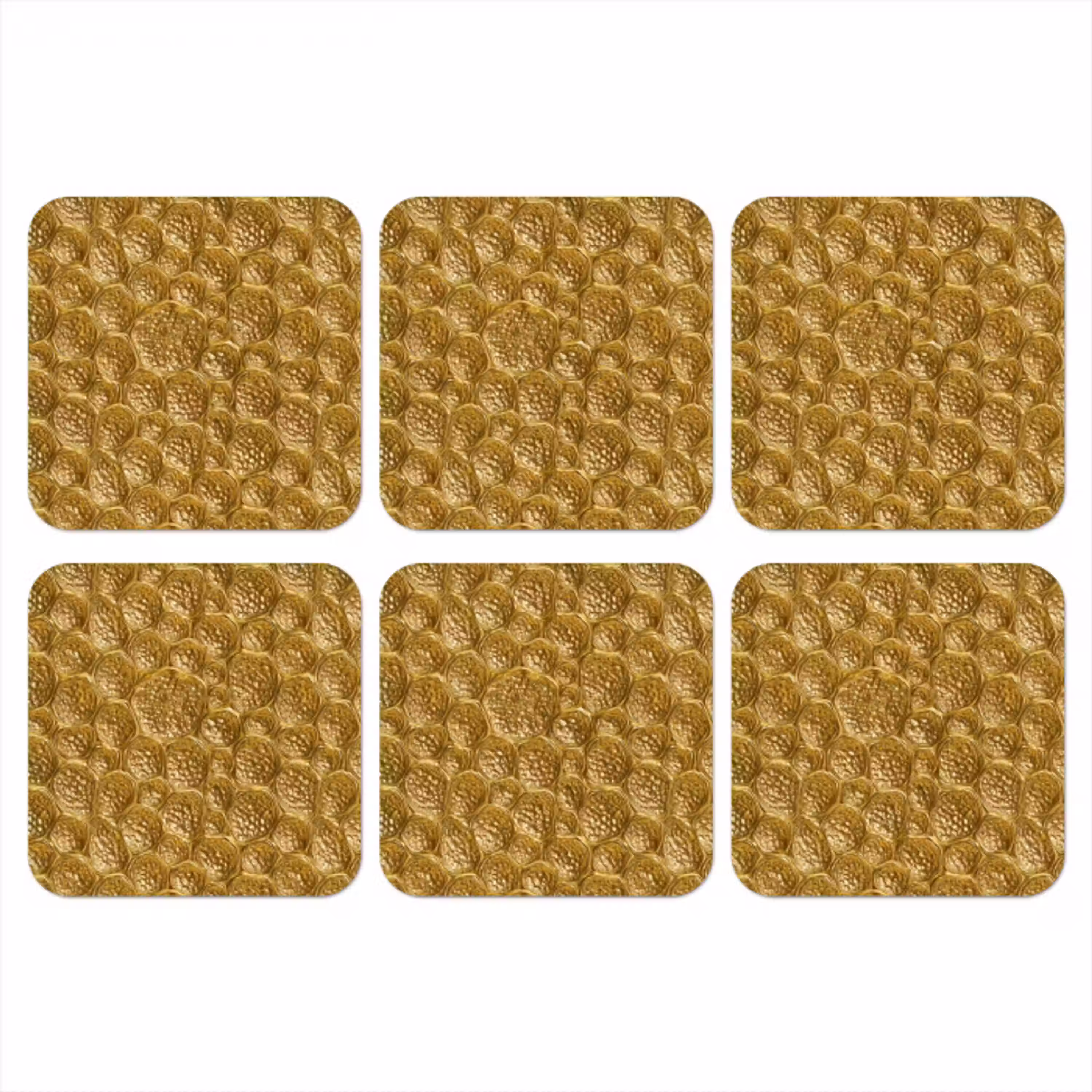 Gehamerd - Mozaïek - Antiek - Goud onderzetter kurk middel 366 -3d