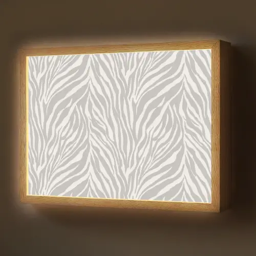 Zebra - Motief - Grijs Light Box met batterij (Wandlamp) middel 907 -z3d_website
