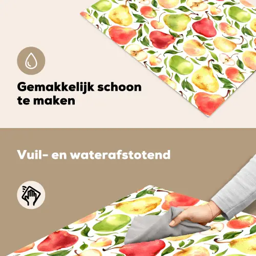 Patroon - Appels - Peren Inductie beschemer met haakjes klein 777 -ky-schoon-nl