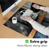 Golden Retriever - Hond - Vrolijk -  Bord spaghetti - Zwart - wit Muismat XXL klein -sfeer3