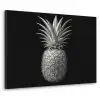 Ananas - Gedetailleerd - Bladeren Textielframe zwart klein -3d