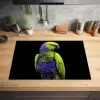 Papegaai - Veren - Opvallend - Groen Inductie beschermer vinyl 3mm klein -sfeer5