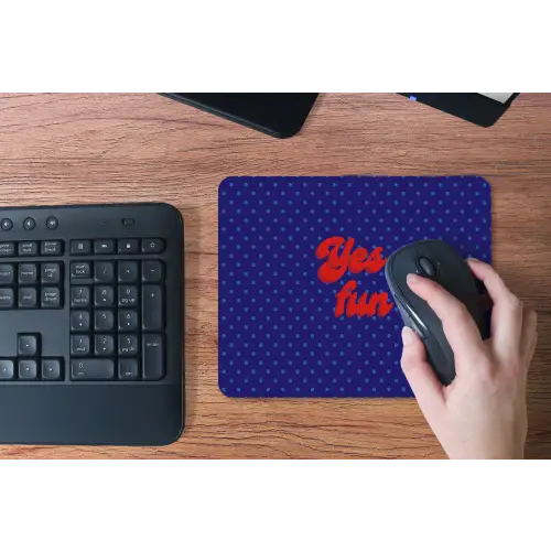 Yes fun - Rood - Blauw - Stippen muismat rubber klein -toetsenbord