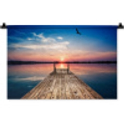 Steiger - Water - Zonsondergang - Roze - Horizon Wandkleed katoen klein -zz3d