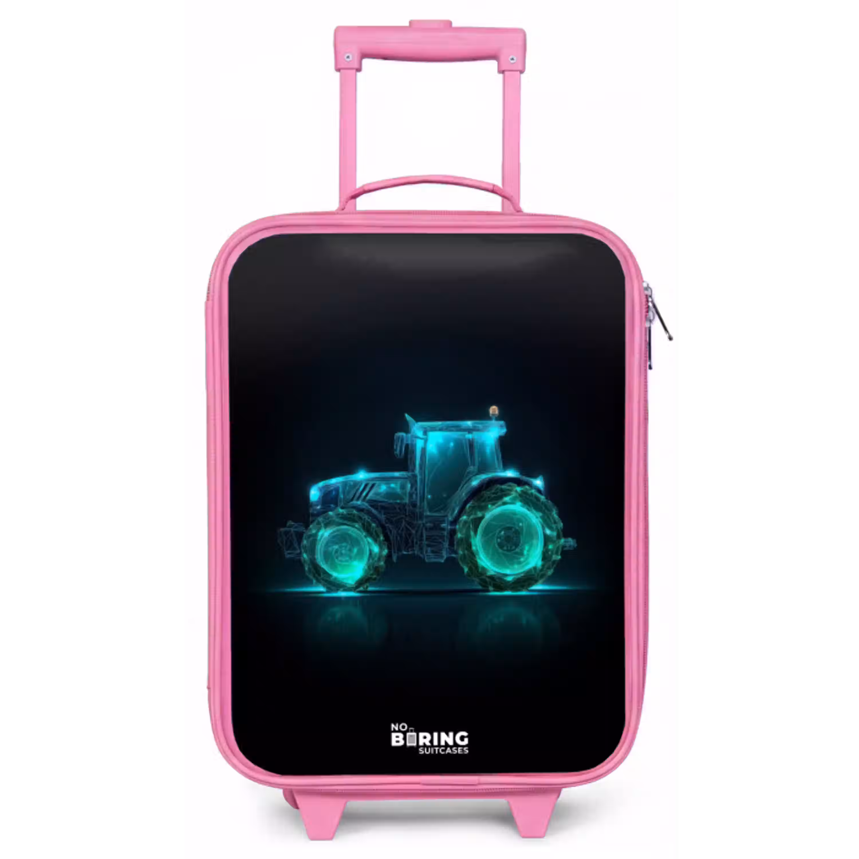 Neontractor op zwarte ondergrond Kinderkoffer - Roze klein -zz3dotto