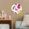 Dino - Patronen - Kind - Roze - Meisjes Wandcirkel kunststof plaat 5mm dik klein -tsfeer1_kind