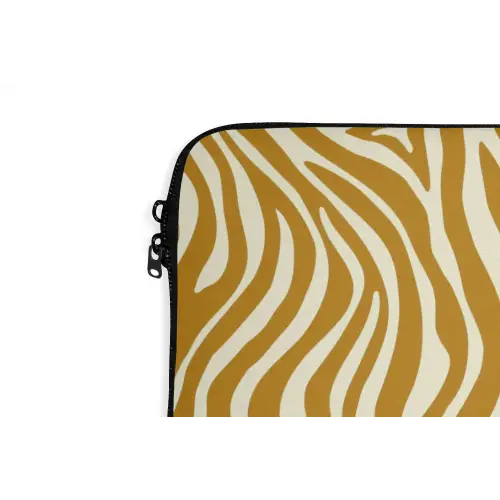 Zebra - Klassiek - Oker - Geel laptophoes neopreen klein 279 -detail