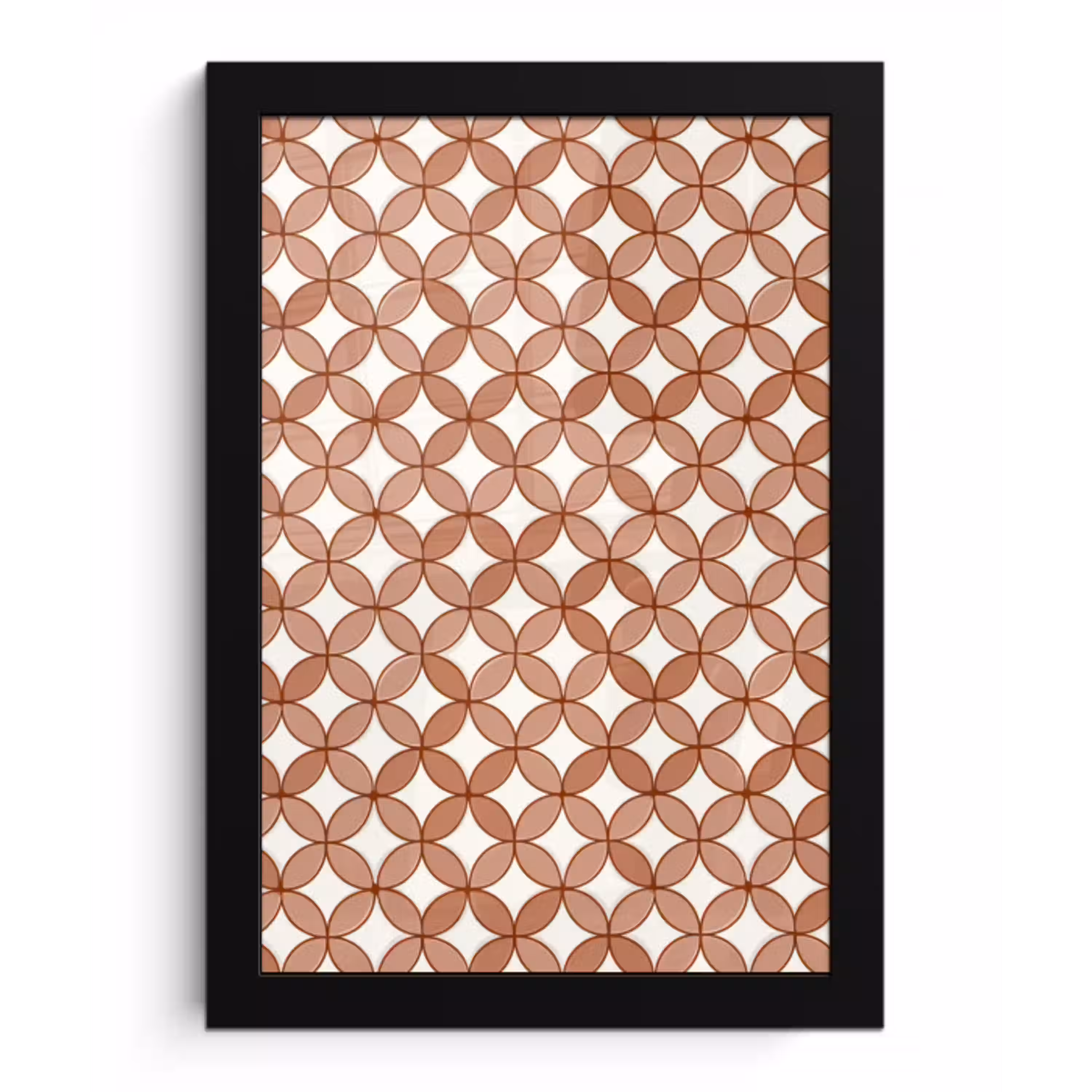 Geometrisch - Cirkels - Modern - Terracotta fotolijst zwart zonder passe partout klein 224 -3d