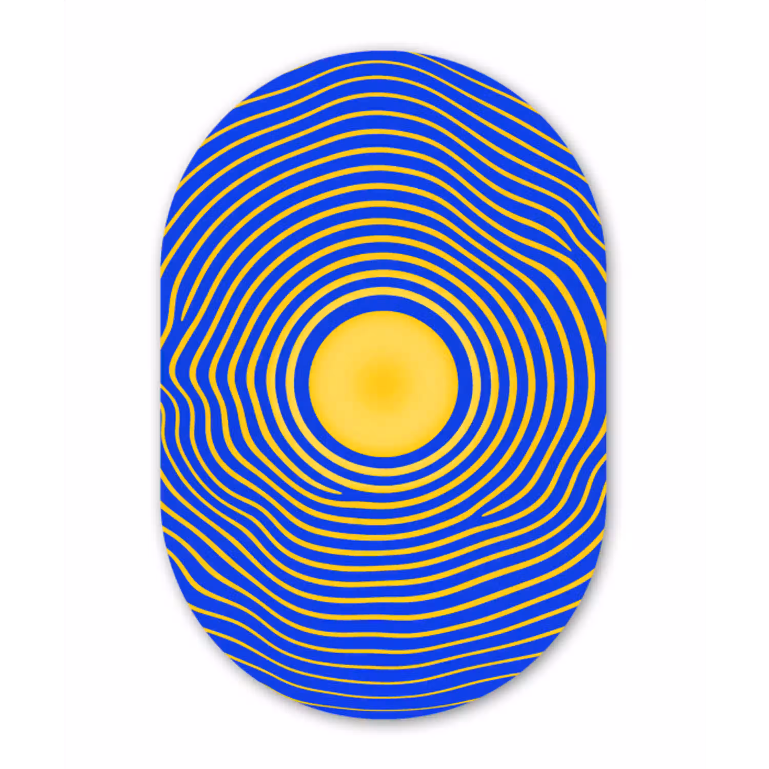 Abstract patroon - Blauw Wandcirkel Ovaal Forex klein -3d