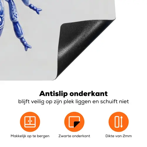 Bij - Modern - Delfts - Blauw Inductie beschermer vinyl 3mm klein -zzzzzzz-td-onderkant