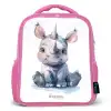 Baby neushoorn Kinderrugzak - Roze middel -3d