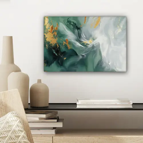 Groen - Modern - Marmer - Abstract canvas 2cm klein -sfeer6