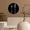 Vork - Mes - Zilver Wandcirkel behangsticker klein -sfeer1