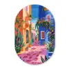 Geel - Blauw - Oranje - Huis Wandcirkel Ovaal Forex klein -3d