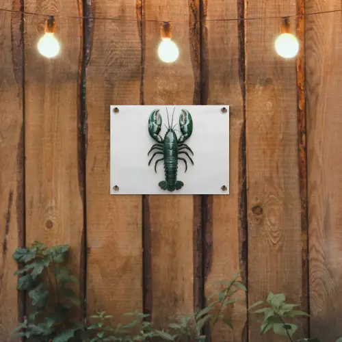 Kreeft - Glossier - Groen - Wit tuinposter los doek klein -sfeer1