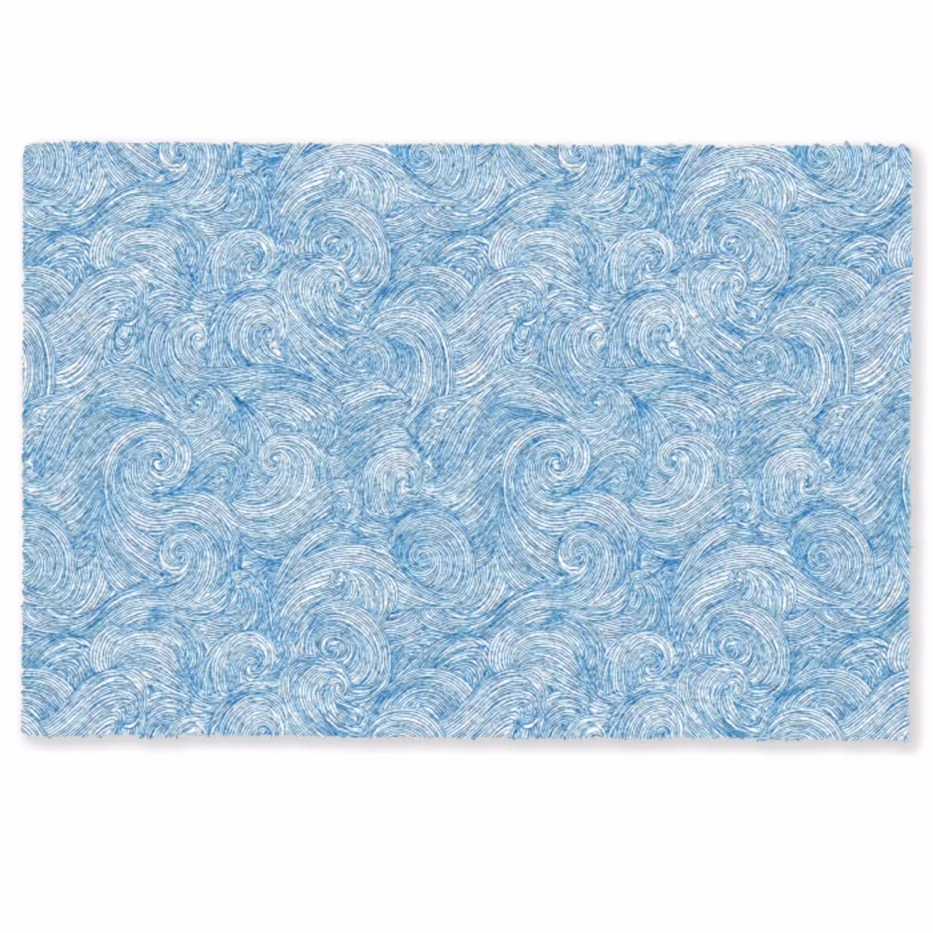 Blauw - Wit - Spiraal - Golven - Lijnen Deurmat klein 898 -zkaufland3d