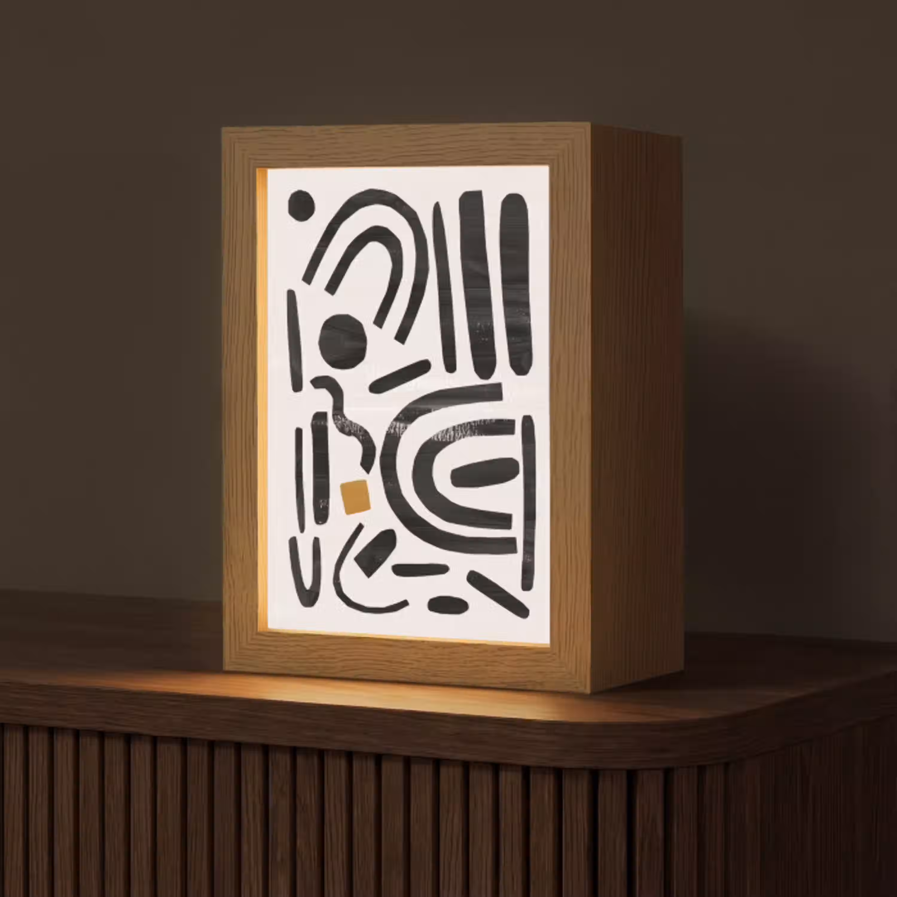 Abstract - Kunst - Vormen - Zwart Light Box met kabel (Tafellamp) klein -z3d_website