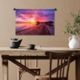 Steiger - Water - Zon - Roze - Horizon Wandkleed katoen klein -sfeer6