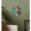 Luipaard - Bloemen - Kroon Wandcirkel behangsticker klein -sfeer2
