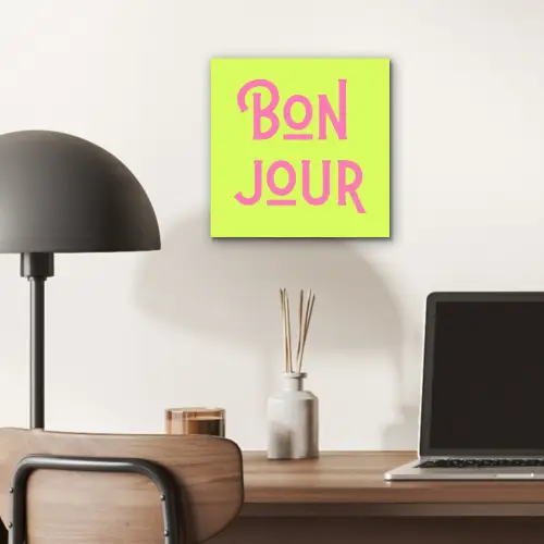 Groen - Roze bonjour - art-deco aluminium wit klein -sfeer5