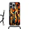 Figuren - Abstract - Symbolen Hoesje iPhone 16 Pro Max met koord klein -3d