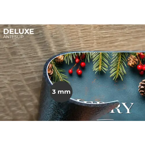 Merry Christmas - Blauw - Kerst - Winter Placemat vinyl groot -closeup