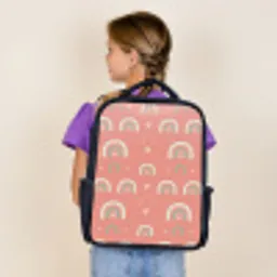 Regenboog - Hartjes - Patronen - Girl - Roze - Kinderen Rugzak - Zwart middel -sfeer5