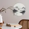 Bergen - Mistig - Water - Wit Akoestische PET Vilt - Rond klein -sfeer3