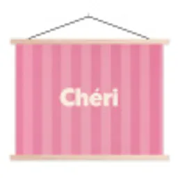 Gestreept - Roze - Chéri textielposter latten blank klein -3d