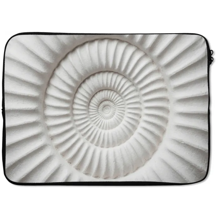 Schelp - Spiraal - Wit laptophoes neopreen klein -zkaufland3dotto