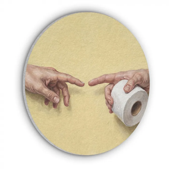 Klassiek - Kunst - Humor Akoestische PET Vilt - Rond klein -3d