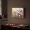 Bloemen - Kleurrijk - Waterverf - Natuur - Zomer Light Box met batterij (Wandlamp) middel -sfeer1