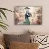 Pauw - Vogels - Bloemen - Boom - Botanisch canvas 2cm klein -sfeer1