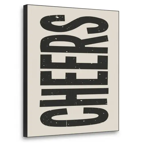 Cheers - Japandi - Zwart - Letters Textielframe zwart klein -3d