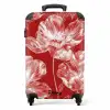 Vintage bloemen - Rood NBS - Handbagage koffer - Kinderen Unisex middel -productfoto_recht