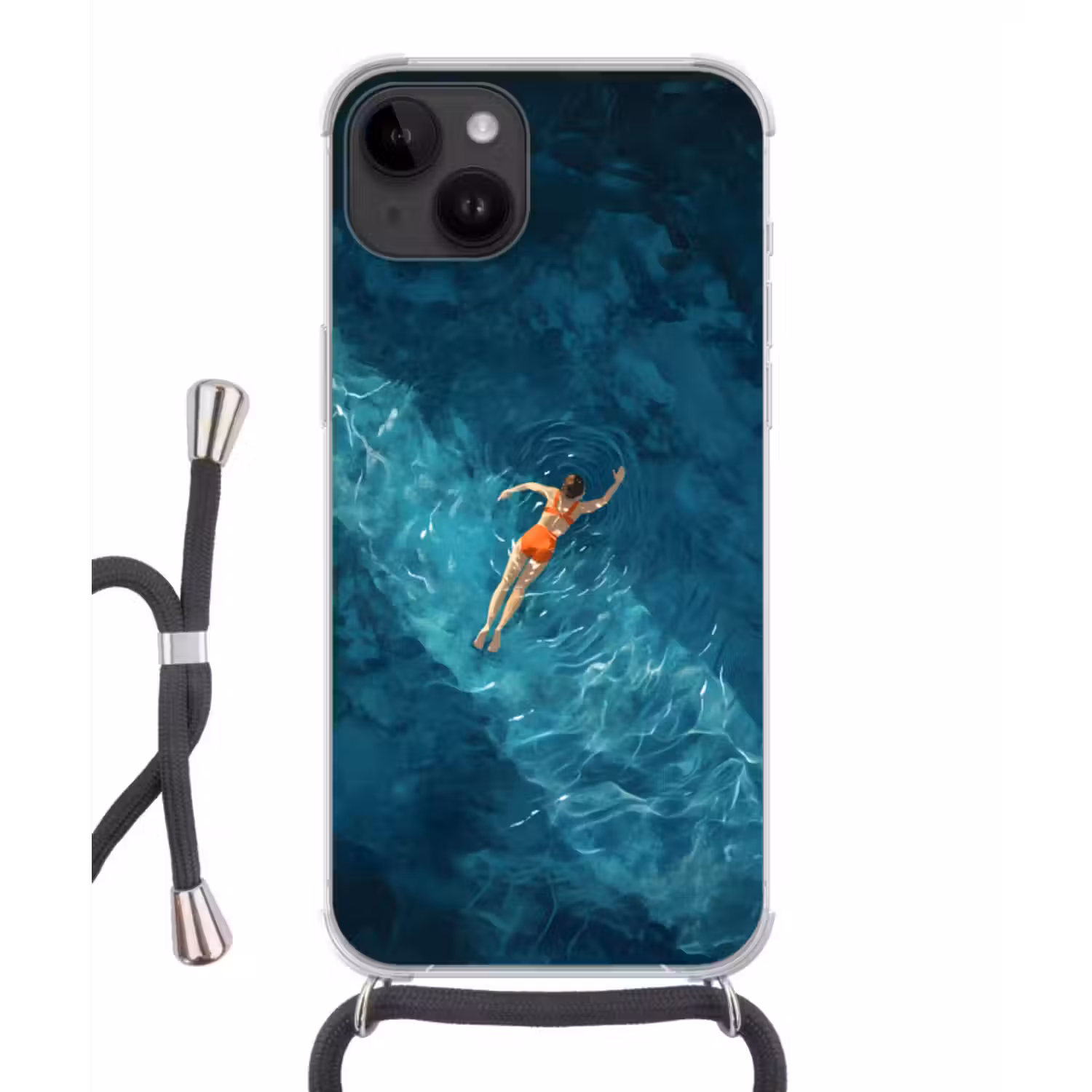 Telefoonhoesje crossbody - Vrouw - Water - Bikini - Oranje