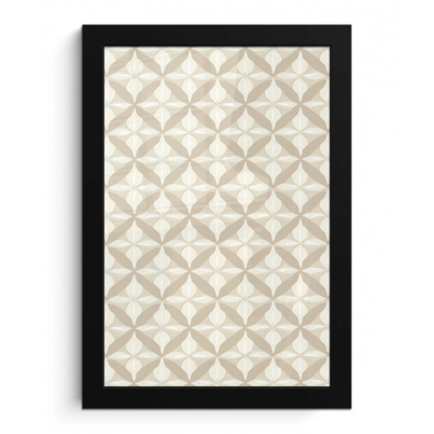 Patroon - Klassiek - Beige fotolijst zwart zonder passe partout klein 224 -3d