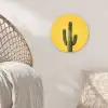 Cactus - Groen - Minimalistisch Wandcirkel kunststof plaat 5mm dik klein -sfeer5