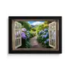 Doorkijk - Hortensia - Pad - Natuur fotolijst zwart zonder passe partout klein -3d