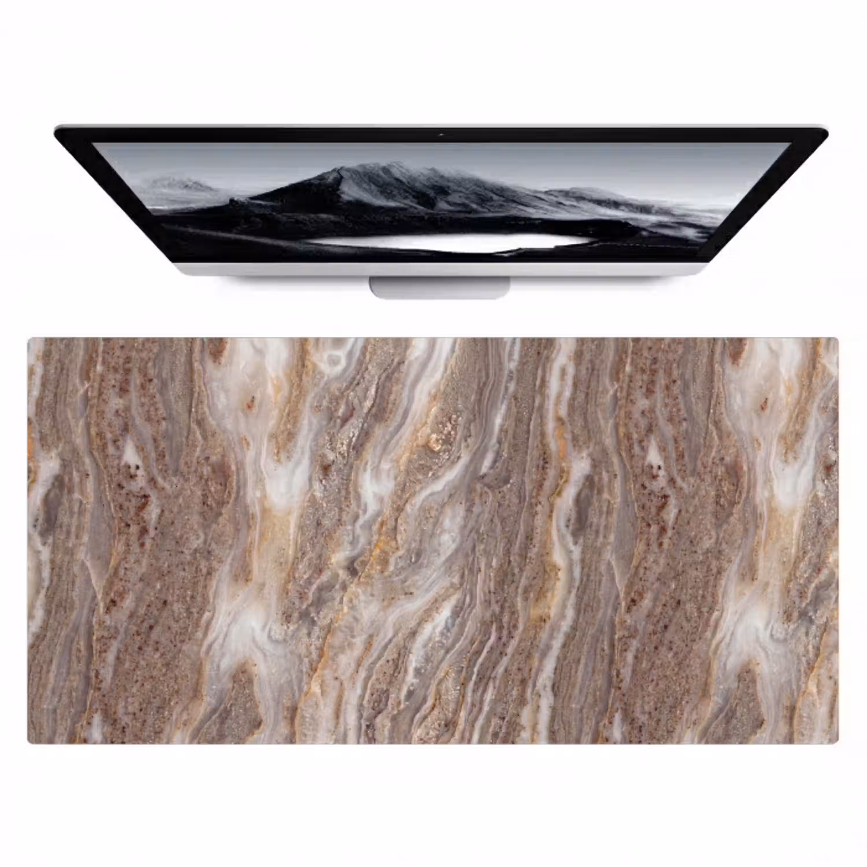 Textuur - Steen - Abstract - Beige Muismat XXL klein -zzz3d