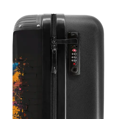 Uil in kleurrijke graffiti stijl NBS - Handbagage koffer - Unisex middel -slot