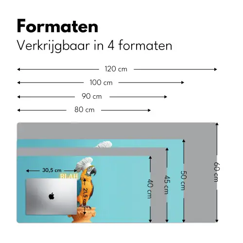 Papegaai - Koksmuts - Quote - Neon Muismat XXL klein -sfeer5
