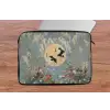 Kraanvogels - Maan - Bloemen - Blauw laptophoes neopreen klein -tafel