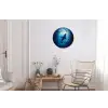 Walvis - Vissen - Donkerblauw Wandcirkel aluminium klein -woonkamer